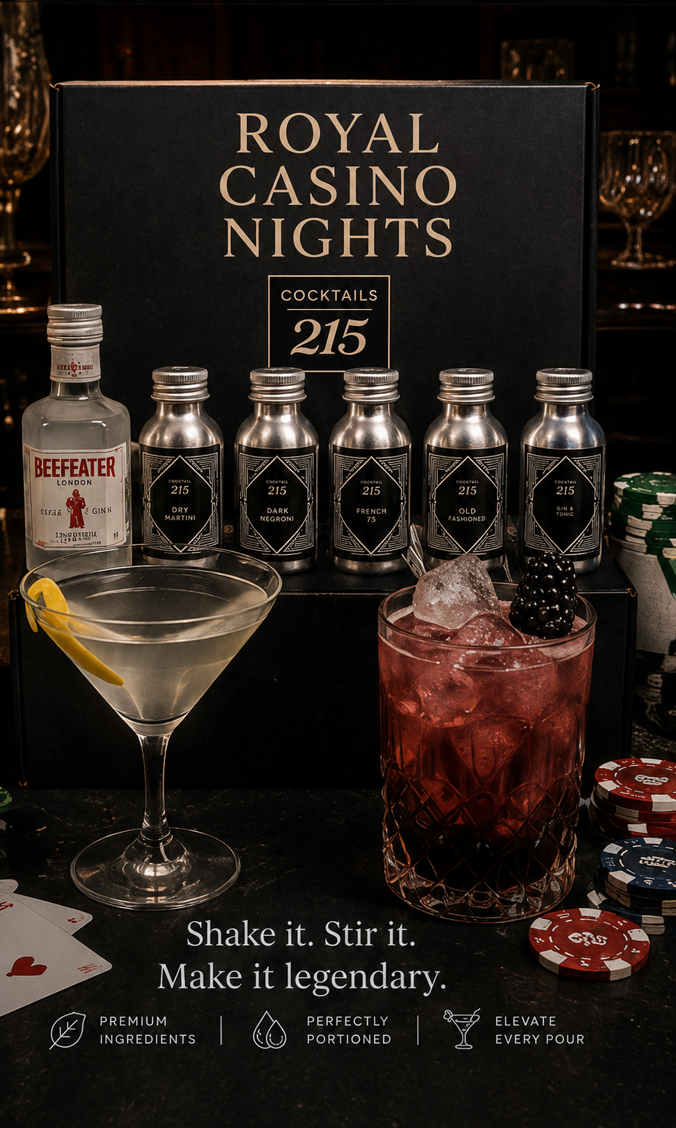 Royal Casino Nights cocktail box
